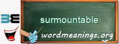 WordMeaning blackboard for surmountable